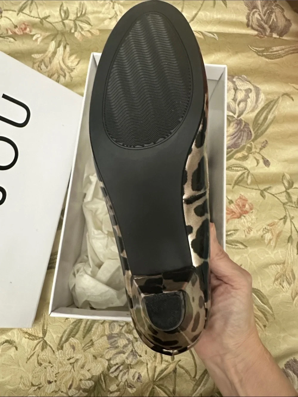 Bijou Leopard-Print Metallic Ballet Flats in Rose Gold and Black